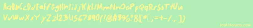 Abnormal Font – Yellow Fonts on Green Background