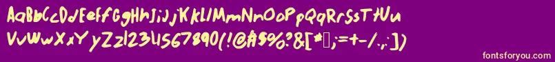 Abnormal Font – Yellow Fonts on Purple Background