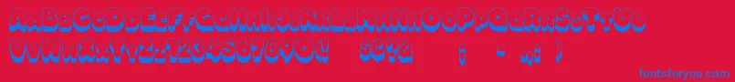 フォントBoggie – 赤い背景に青い文字