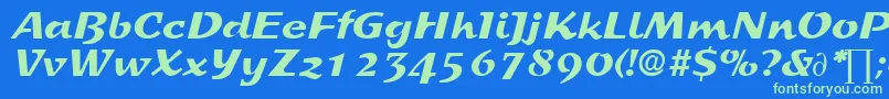 SprintDb Font – Green Fonts on Blue Background