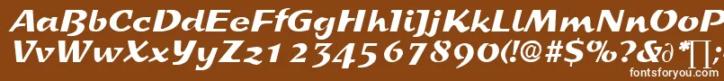 SprintDb-Schriftart – Weiße Schriften auf braunem Hintergrund