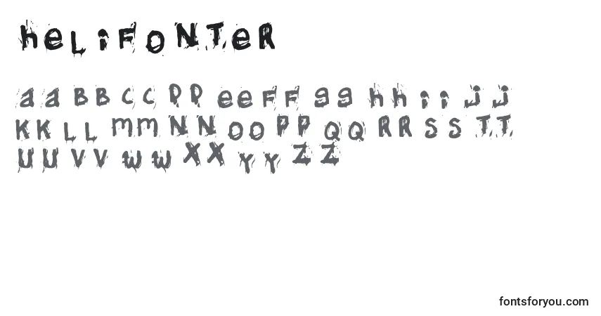 Schriftart Helifonter – Alphabet, Zahlen, spezielle Symbole