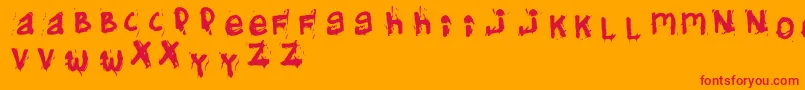 Helifonter-Schriftart – Rote Schriften auf orangefarbenem Hintergrund