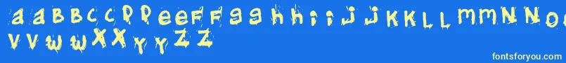 Helifonter Font – Yellow Fonts on Blue Background