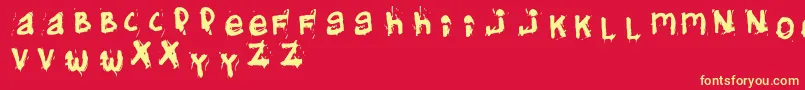 Helifonter Font – Yellow Fonts on Red Background