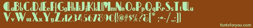 Anchorsteamnf Font – Green Fonts on Brown Background