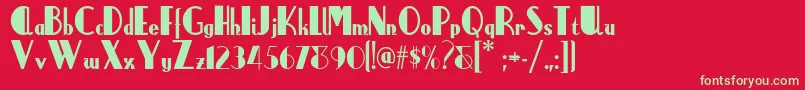 Anchorsteamnf Font – Green Fonts on Red Background