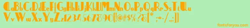 Anchorsteamnf Font – Orange Fonts on Green Background