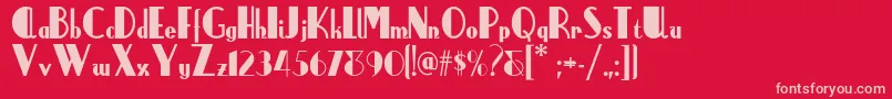 Anchorsteamnf Font – Pink Fonts on Red Background