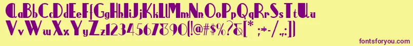 Anchorsteamnf Font – Purple Fonts on Yellow Background