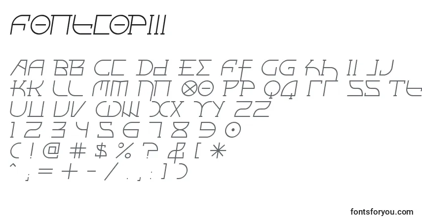 FontcopIii Font – alphabet, numbers, special characters