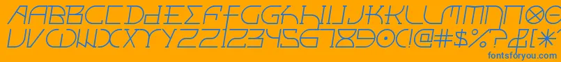 FontcopIii Font – Blue Fonts on Orange Background