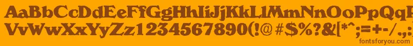 Weitere Informationen zur VeronaantiqueHeavyRegular-Schriftart VeronaantiqueHeavyRegular-Schriftart – Braune Schriften auf orangefarbenem Hintergrund