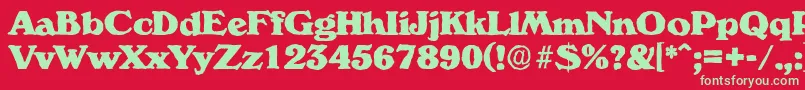 VeronaantiqueHeavyRegular Font – Green Fonts on Red Background