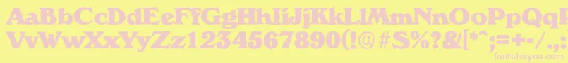 VeronaantiqueHeavyRegular-Schriftart – Rosa Schriften auf gelbem Hintergrund