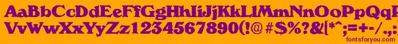 VeronaantiqueHeavyRegular-fontti – violetit fontit oranssilla taustalla