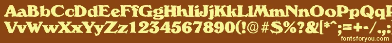 VeronaantiqueHeavyRegular-fontti – keltaiset fontit ruskealla taustalla