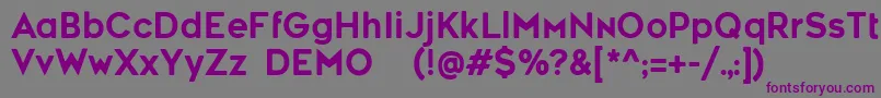Czcionka MimiDemo – fioletowe czcionki na szarym tle