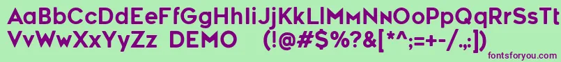 Шрифт MimiDemo – фиолетовые шрифты на зелёном фоне