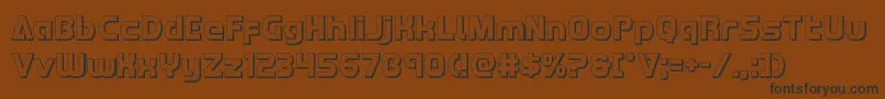 フォントRedline3D – 黒い文字が茶色の背景にあります