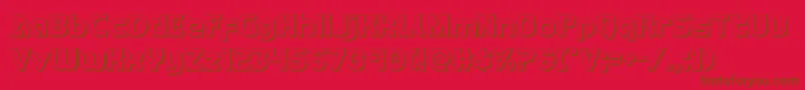 Redline3D-Schriftart – Braune Schriften auf rotem Hintergrund