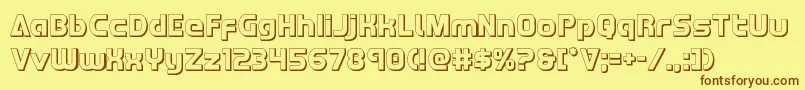 Redline3D Font – Brown Fonts on Yellow Background