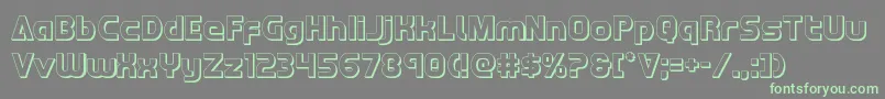 フォントRedline3D – 灰色の背景に緑のフォント