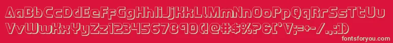 Czcionka Redline3D – zielone czcionki na czerwonym tle