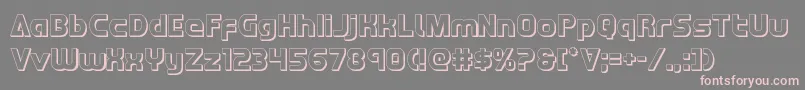 Czcionka Redline3D – różowe czcionki na szarym tle