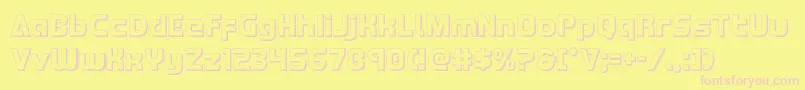 Redline3D Font – Pink Fonts on Yellow Background