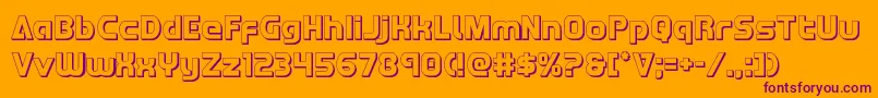 Fonte Redline3D – fontes roxas em um fundo laranja