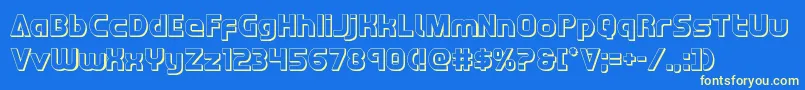 Redline3D Font – Yellow Fonts on Blue Background