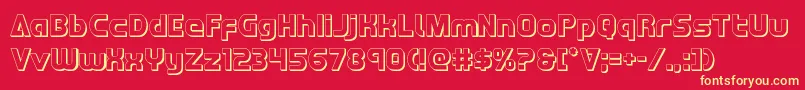 fuente Redline3D – Fuentes Amarillas Sobre Fondo Rojo