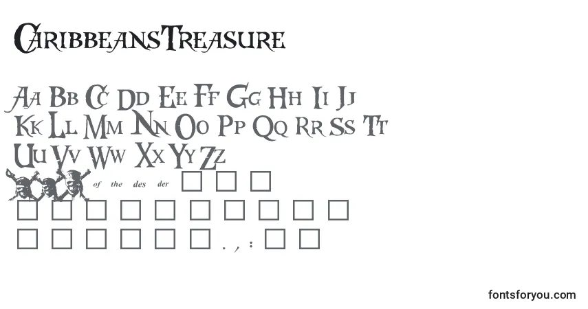 A fonte CaribbeansTreasure – alfabeto, números, caracteres especiais
