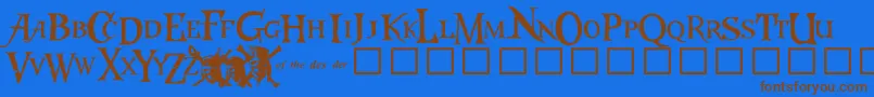 CaribbeansTreasure Font – Brown Fonts on Blue Background