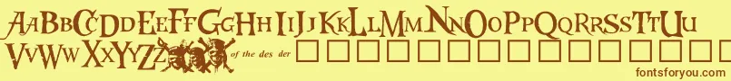 CaribbeansTreasure Font – Brown Fonts on Yellow Background