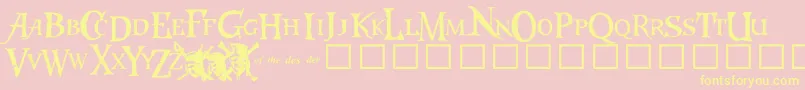 CaribbeansTreasure Font – Yellow Fonts on Pink Background