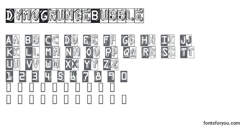 Шрифт DymoGrungeBubble – алфавит, цифры, специальные символы