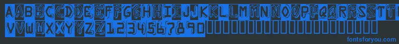 DymoGrungeBubble Font – Blue Fonts on Black Background