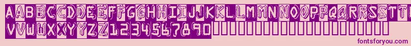 DymoGrungeBubble Font – Purple Fonts on Pink Background