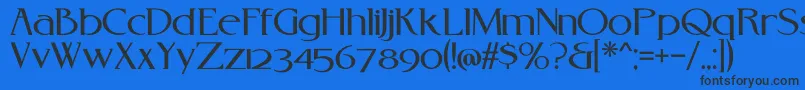 フォントRebelreduxV01a – 黒い文字の青い背景
