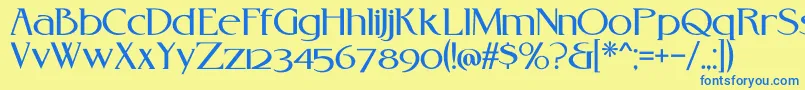 RebelreduxV01a Font – Blue Fonts on Yellow Background