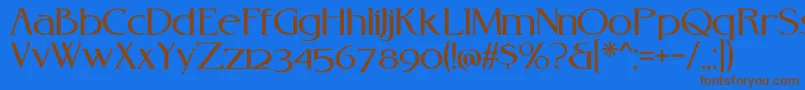 RebelreduxV01a Font – Brown Fonts on Blue Background