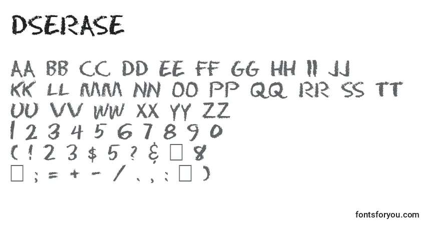 Dserase-fontti – aakkoset, numerot, erikoismerkit