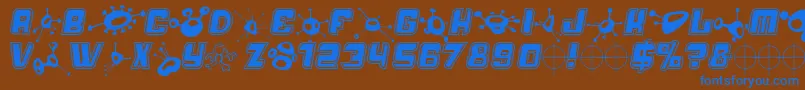 Alm Font – Blue Fonts on Brown Background