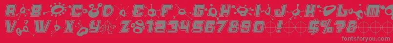 Alm Font – Gray Fonts on Red Background
