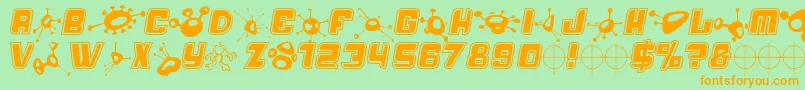 Alm Font – Orange Fonts on Green Background