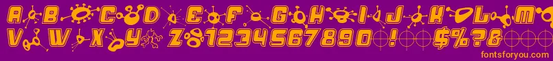 Alm Font – Orange Fonts on Purple Background