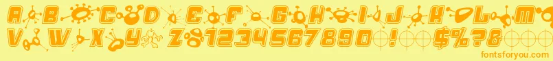 Alm Font – Orange Fonts on Yellow Background