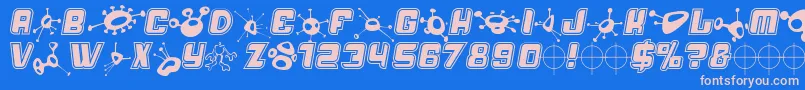 Alm Font – Pink Fonts on Blue Background